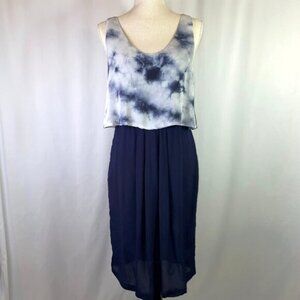 Anthro Pyrus London Tie Dye Tank Dress Navy Sleeveless Scoop Neck Size M